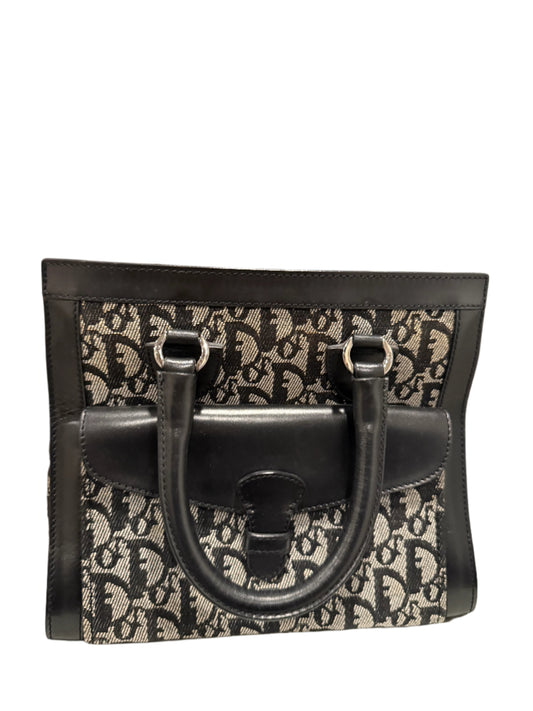 Christian Dior Black Trotter Canvas & Leather Pocket Tote