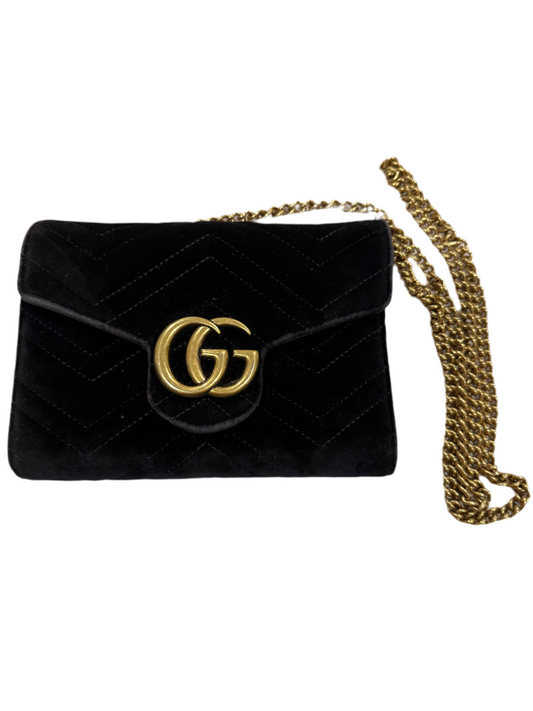 Gucci GG Marmont Flap Bag Matelasse Velvet Mini